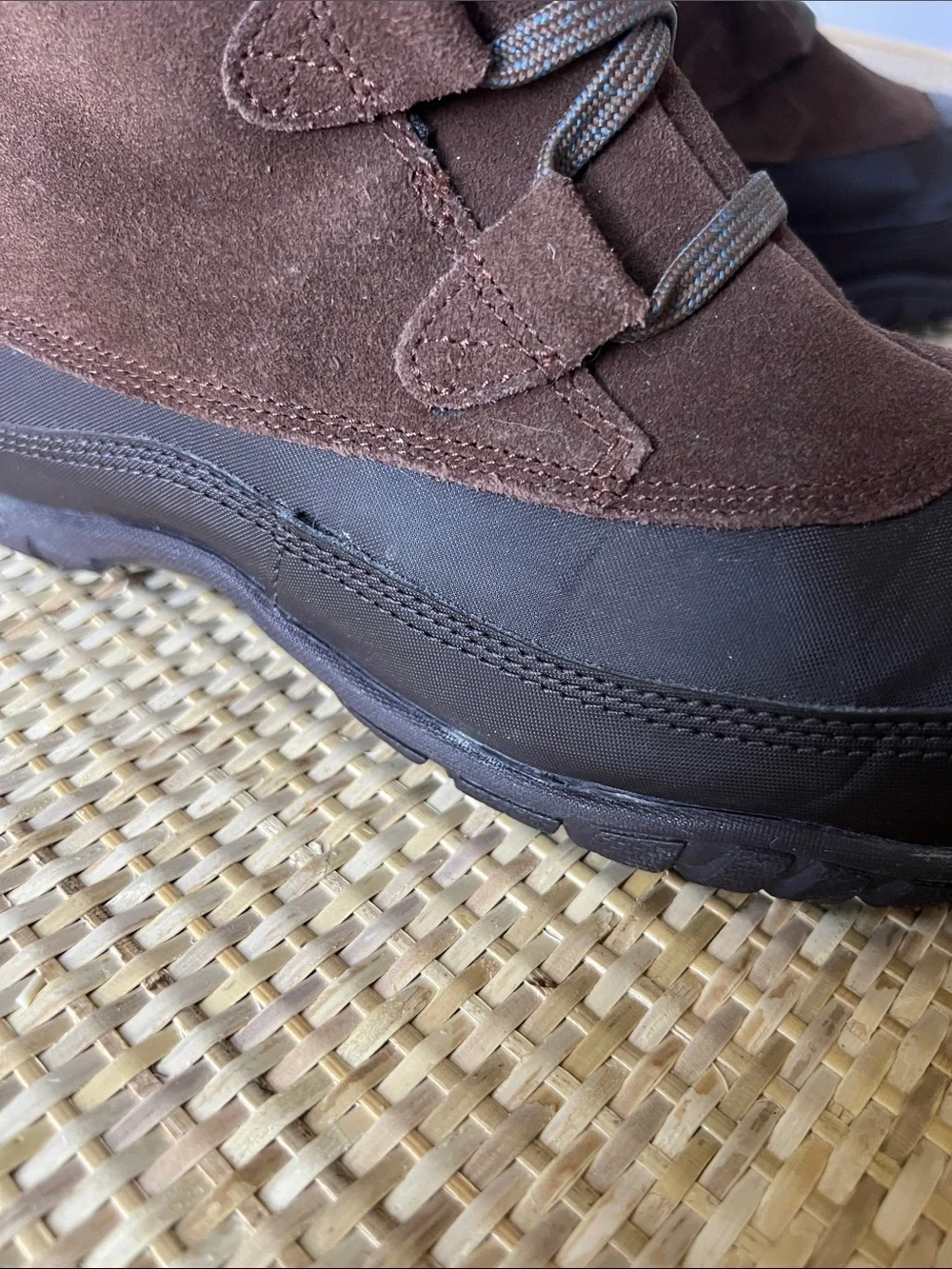 The North Face Nuptse Purna winter boots brown suede multi tweed faux fur 8.5